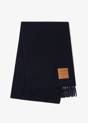 Double face wool solid scarf Sky Captain A6931 Ganni 